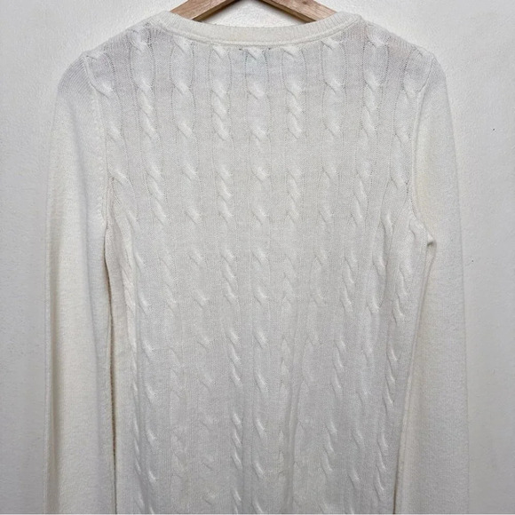 Talbots Womens Small Crew Neck Cable Lambswool Sweater - Picture 13 of 15